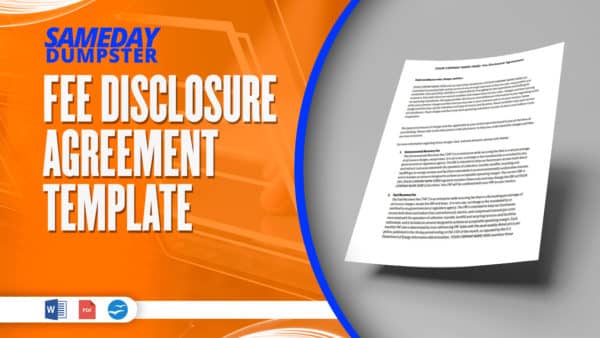 Fee Disclosure Agreement Template