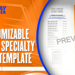 Fully Customizable 4x11 Specialty Item Template